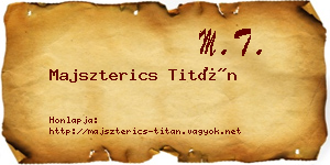 Majszterics Titán névjegykártya